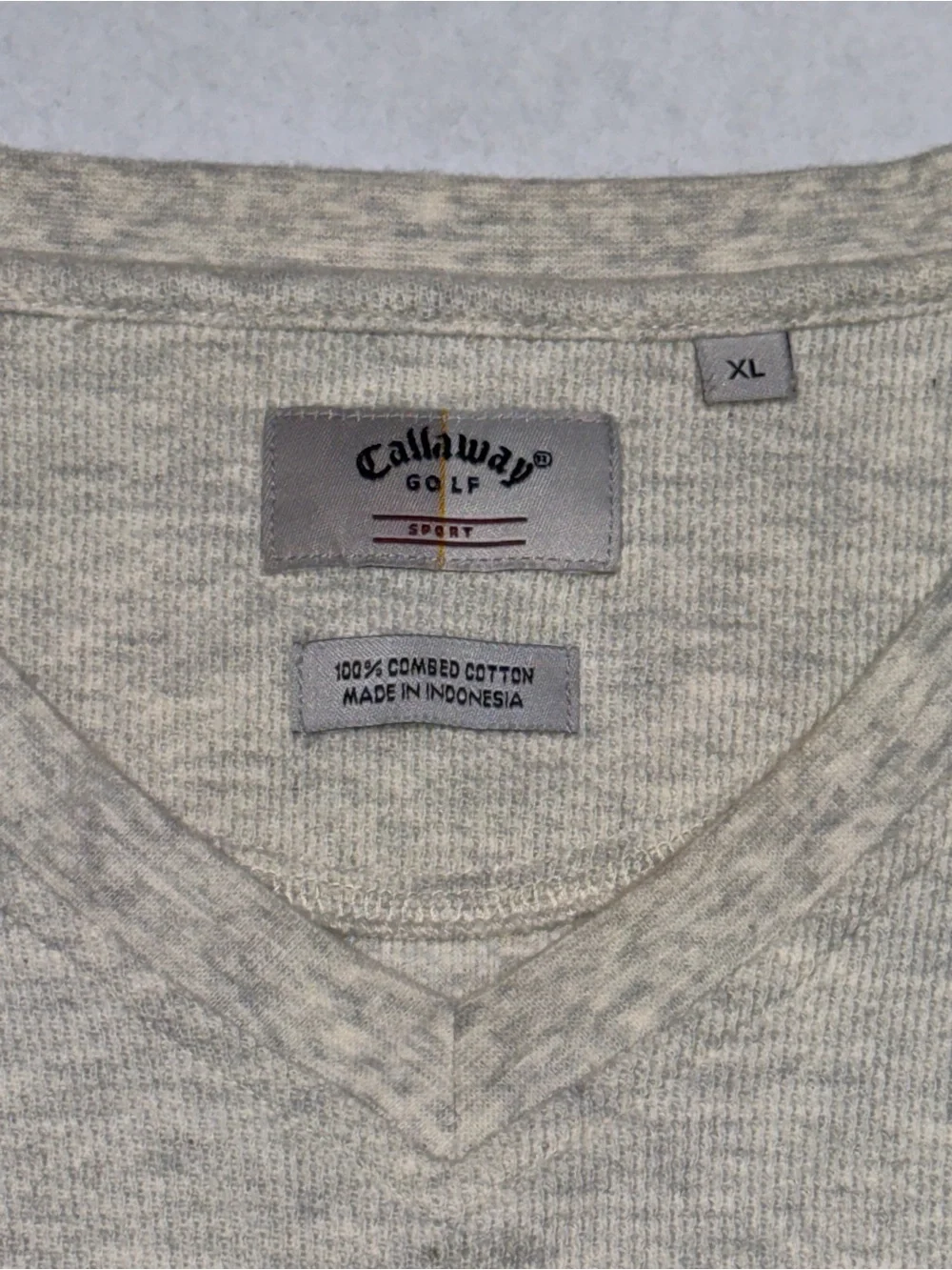 Callaway Golf Waffle Knit Sweater Vest Willow Brook V-Neck Mens XL Gray